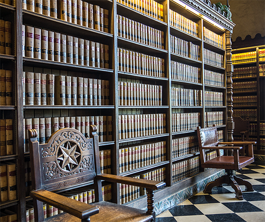 Bookshelves at a Law Library