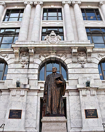 Louisiana Supreme Court building where Chase Villeret argued workers compensation fraud case